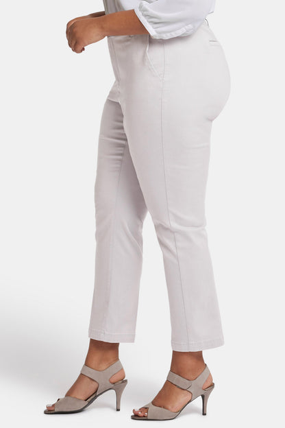 Sadie Slim Pants In Plus Size - Pearl Grey
