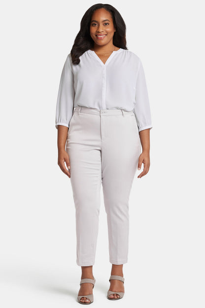 Sadie Slim Pants In Plus Size - Pearl Grey