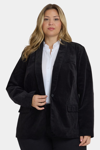Tuxedo Jacket In Plus Size - Black
