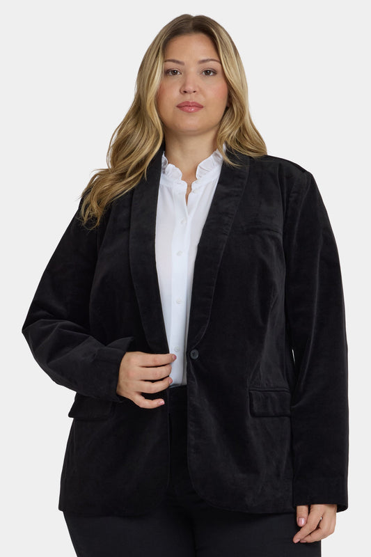 Tuxedo Jacket In Plus Size - Black