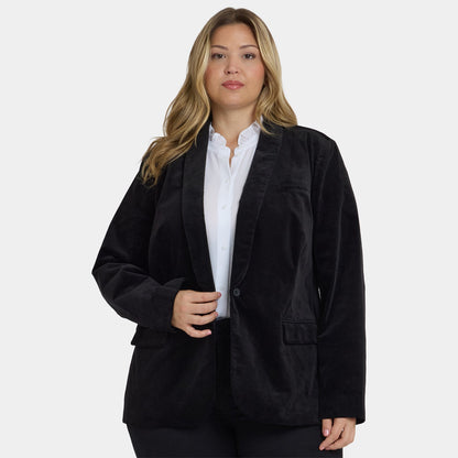 Tuxedo Jacket In Plus Size - Black
