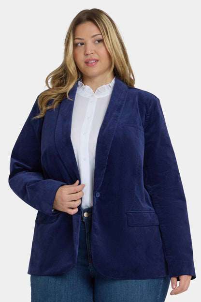 Tuxedo Jacket In Plus Size - Dark Sapphire