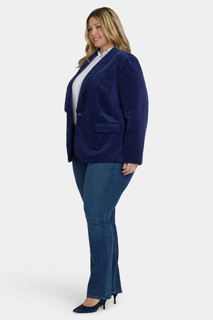 Tuxedo Jacket In Plus Size - Dark Sapphire
