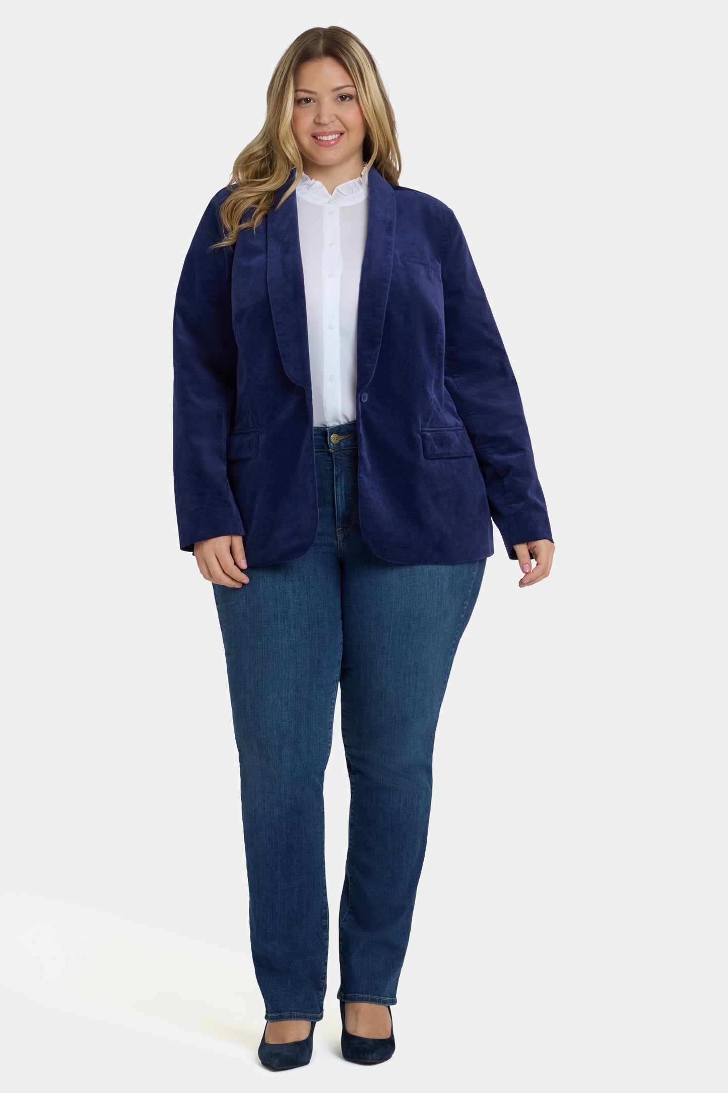 Tuxedo Jacket In Plus Size - Dark Sapphire