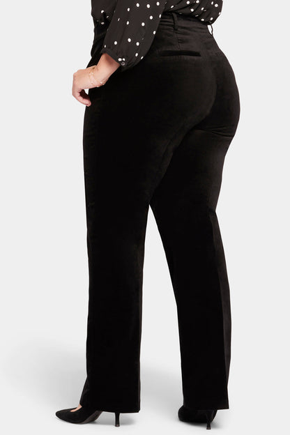 Straight Leg Trouser Pants In Plus Size - Black