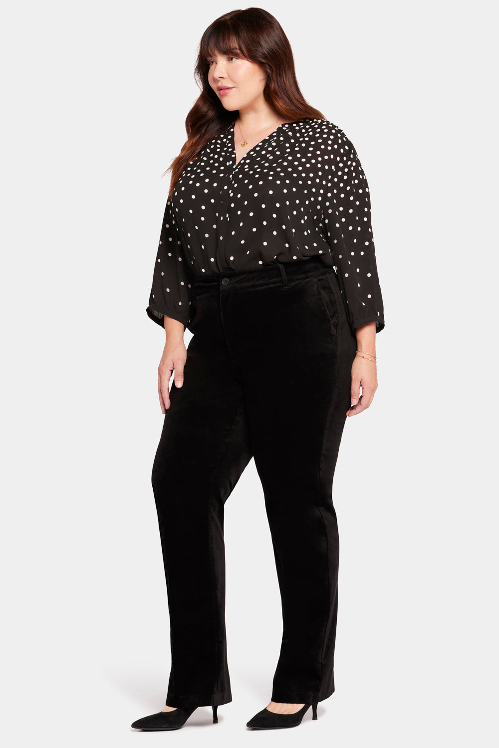 Straight Leg Trouser Pants In Plus Size - Black