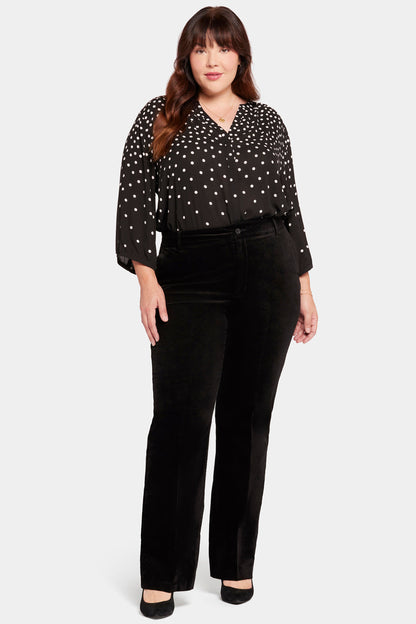 Straight Leg Trouser Pants In Plus Size - Black