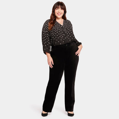 Straight Leg Trouser Pants In Plus Size - Black