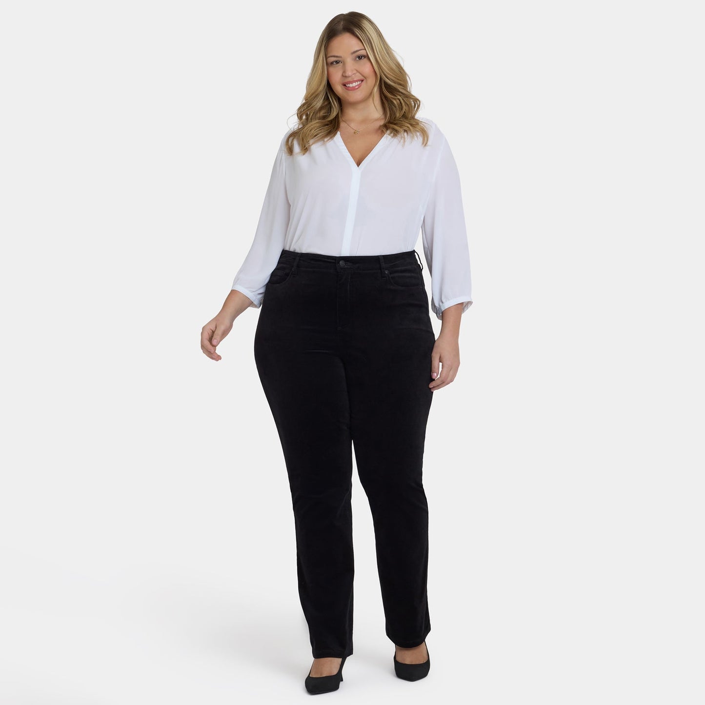 Marilyn Straight Pants In Plus Size - Black